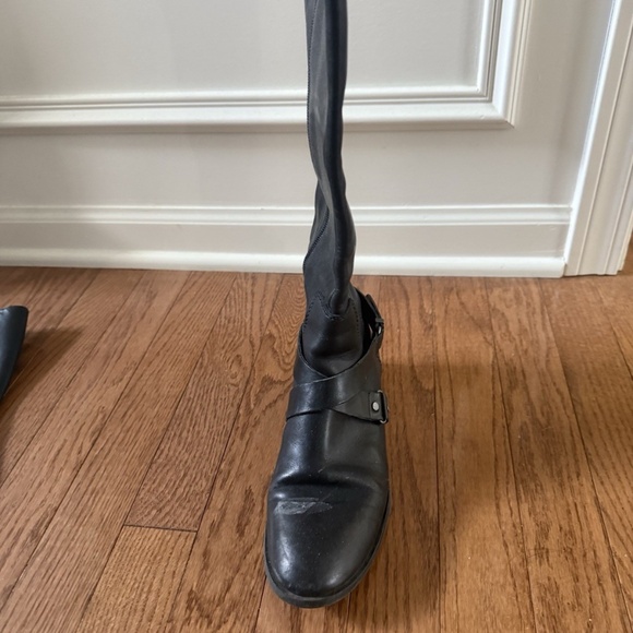 NINE WEST BLOGGER BLACK PREMIUM LEATHER SIDE ZIP TALL RIDING BOOTS 6M - Picture 8 of 11